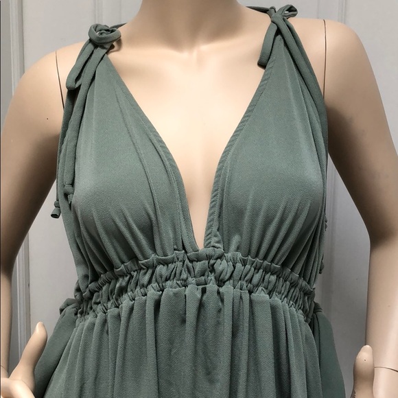 LAST 1! Sleeveless V-neck babydoll fit drape dress - Picture 5 of 8